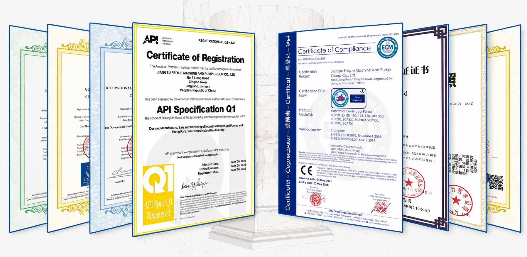 Feiyue Pump certifications